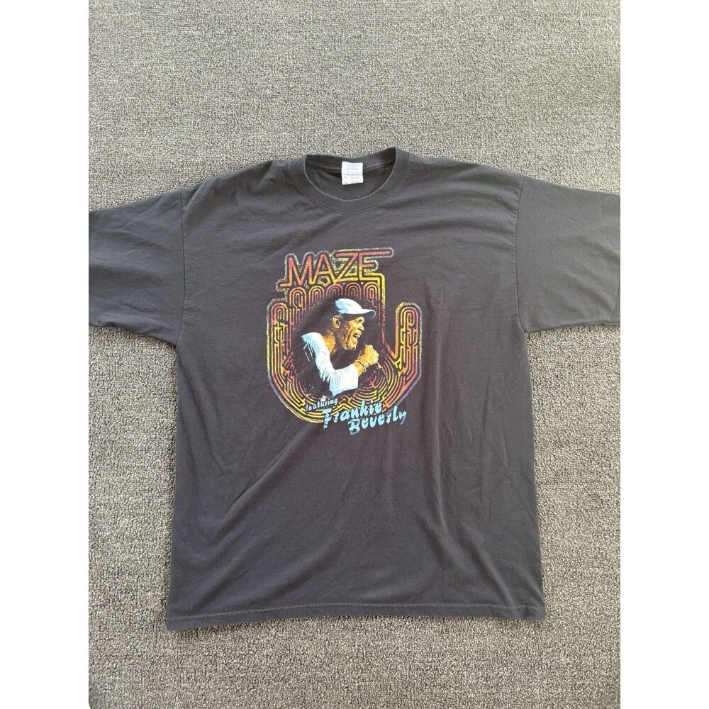 Vintage Maze Featuring Frankie Beverley Shirt Size XL Black Short Sleeve